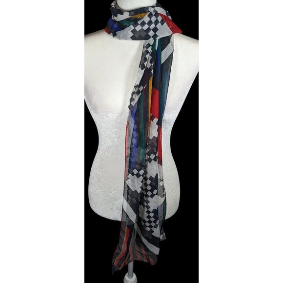 Vintage The Limited Rainbow Geometric Lightweight Scarf - Picture 5 of 10